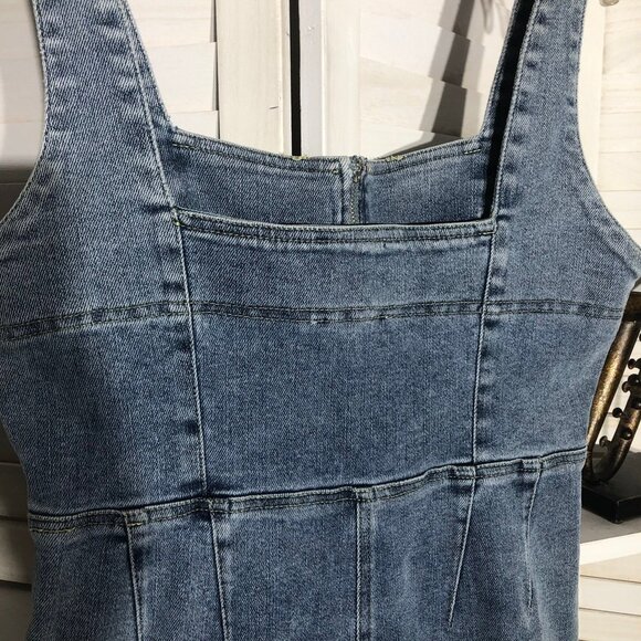 Emory Park Denim Jumpsuit Bell Bottoms Light Blue Size Medium - Picture 14 of 16